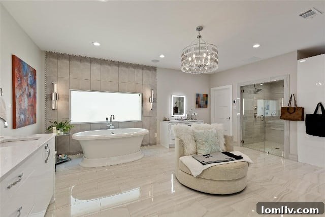 Fort Worth's Rare Single-Level Gem in a Gated Oasis 13 After photo of spacious and modern primary bathroom