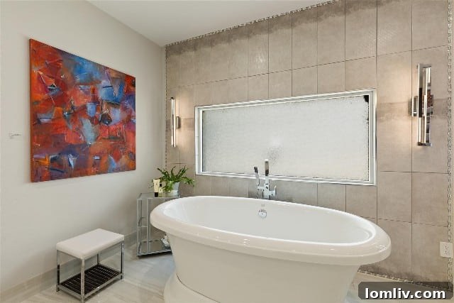 Fort Worth's Rare Single-Level Gem in a Gated Oasis 14 After photo of luxurious primary bathroom with large walk-in shower