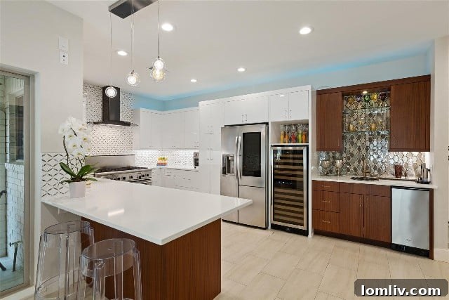 Fort Worth's Rare Single-Level Gem in a Gated Oasis 8 After photo of renovated kitchen with stylish quartz countertops and sleek cabinets