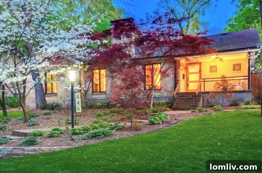 Stunning Oak Cliff luxury home exterior with lush landscaping