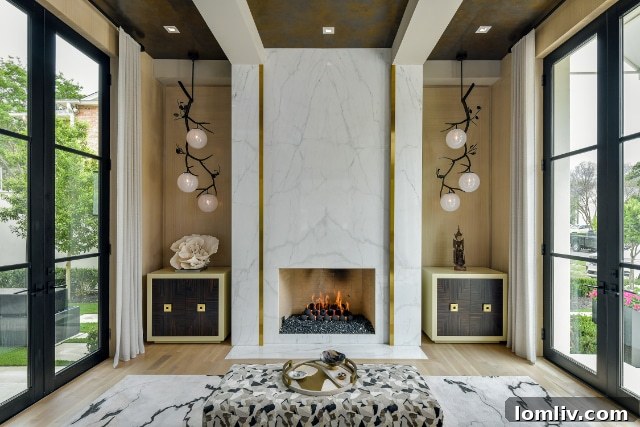 Close-up of a designer light fixture by Alan Knight, enhancing a luxury spec home