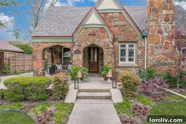 Picturesque M Streets Tudor house with covered front porch and mature trees