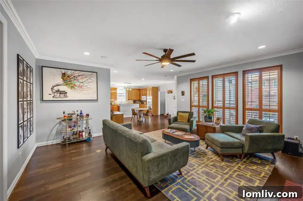 Contemporary interior decor of a Plano home, featuring elegant finishes