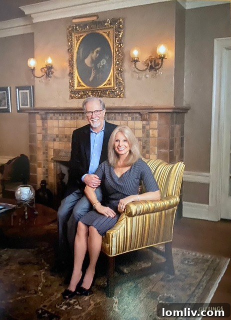 Gary and Vanessa Hoffman smiling together inside their historic Swiss Avenue home, a testament to their long-standing commitment to the property and each other. (Credit: Gittings Photography)