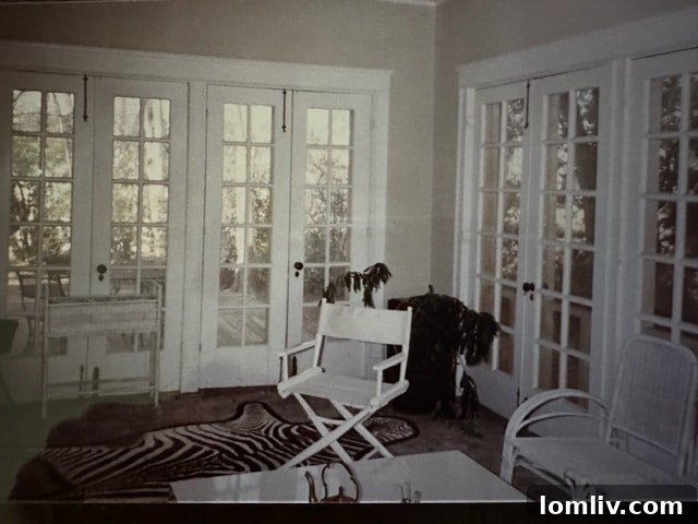 Dining area or another communal space within 6017 Swiss Avenue in 1985, offering a candid glimpse into the home's original layout and interior finishes.