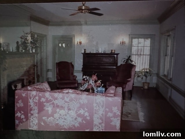 Detail shot of an architectural feature or furniture piece within 6017 Swiss Avenue in 1985, emphasizing the historical aesthetics and craftsmanship of the era.