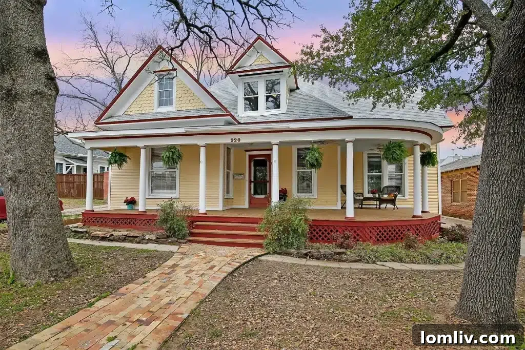 Grand Victorian home on West Hickory Street in Denton, featuring a welcoming front porch.