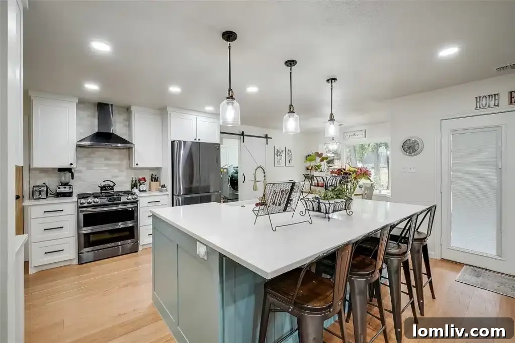 A comfortable secondary bedroom with ample natural light.