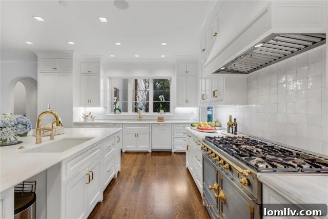 Luxurious primary bedroom with contemporary decor, plush furnishings, and ample space for relaxation