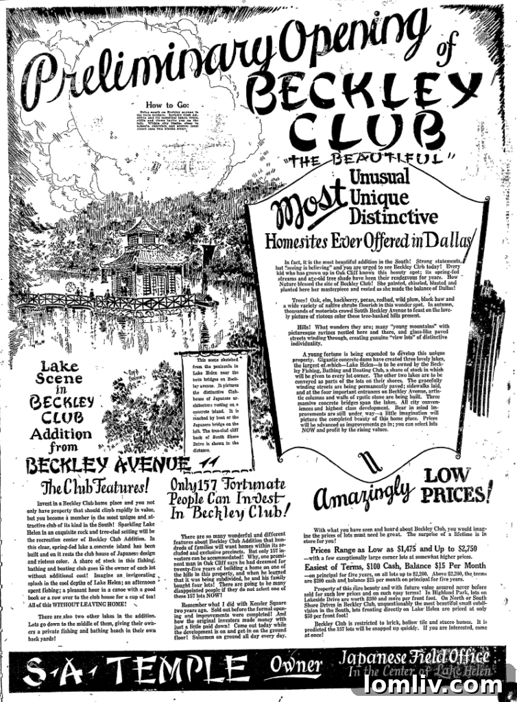 Historic newspaper clipping illustrating the rich past of Dallas.