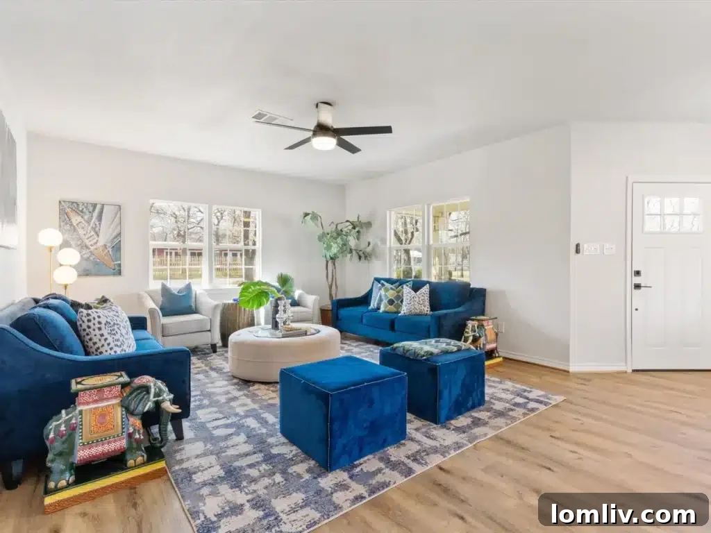 Stylish interior design of renovated Lake Granbury house