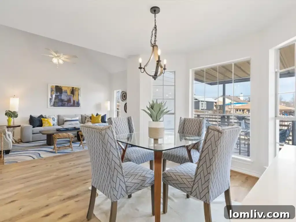 Elegant dining area with modern fixtures