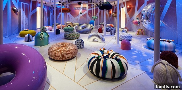 Missoni's vibrant patterns showcase the seamless blend of luxury fashion and home decor at Milan Design Week.