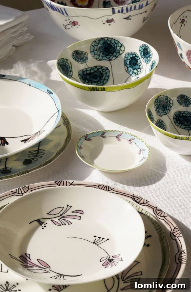 Marni X Serax 'Midnight Flowers' tableware collection features whimsical florals and a fresh color palette, bringing Marni's quirky elegance to dining.