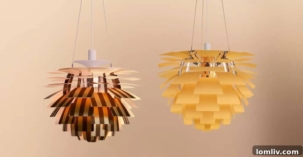 The iconic Louis Poulsen Artichoke pendant lamp reimagined in metal and yellow glass for Fendi Casa, blending classic design with luxury fashion.