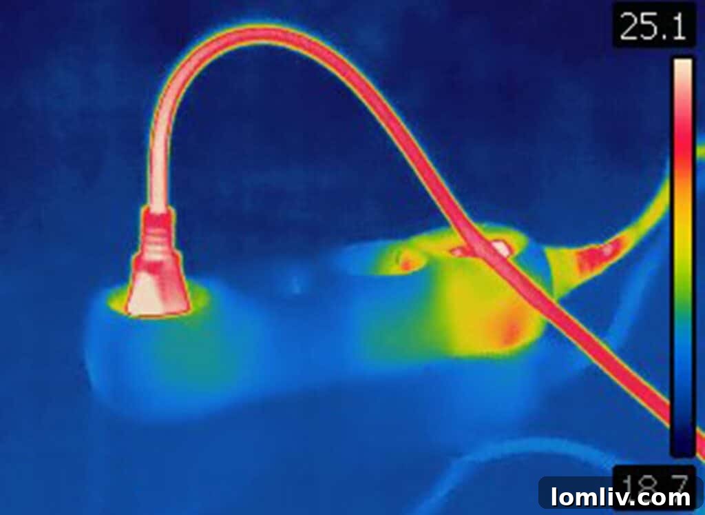 How Your Home Gets Power From Pole to Panel Part 2 2 Infrared image of an overheating power strip