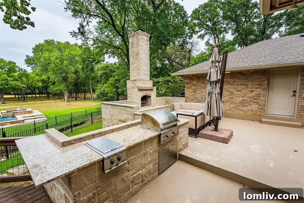 Colleyville Luxury: Homes That Redefine Grandeur 13 Lush landscaping surrounding the exterior of the remodeled Colleyville home at 7312 Hix Court