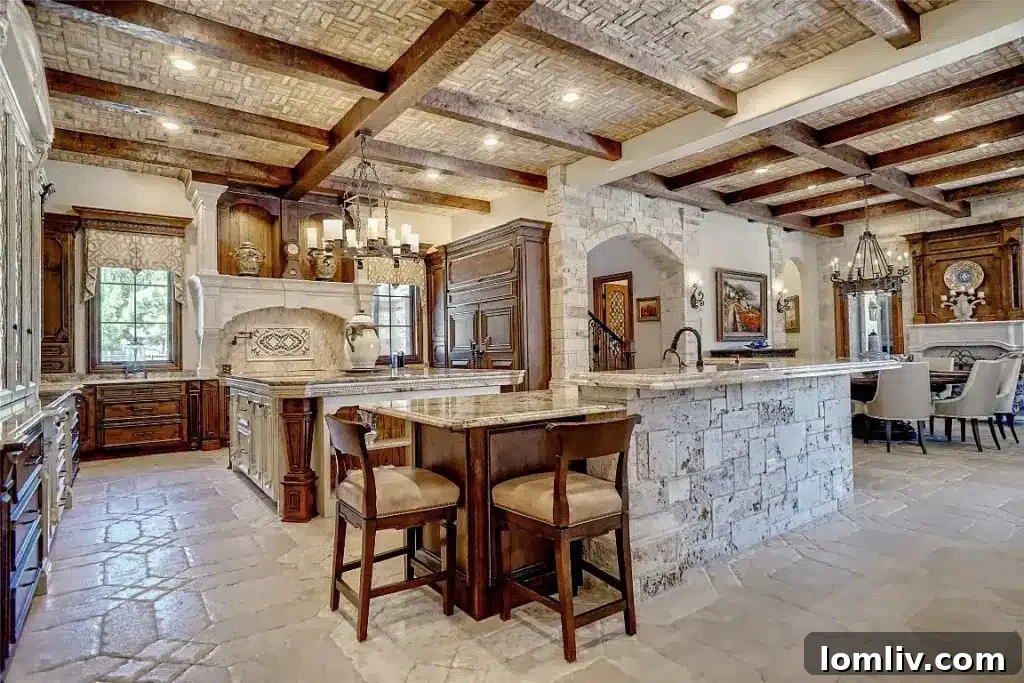 Colleyville Luxury: Homes That Redefine Grandeur 18 Gourmet kitchen with custom cabinetry, professional appliances, and a large island at 5513 Montclair Drive