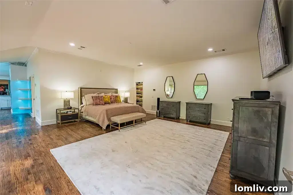 Colleyville Luxury: Homes That Redefine Grandeur 8 Sleek, modern bathroom with double vanity and contemporary fixtures at 7312 Hix Court