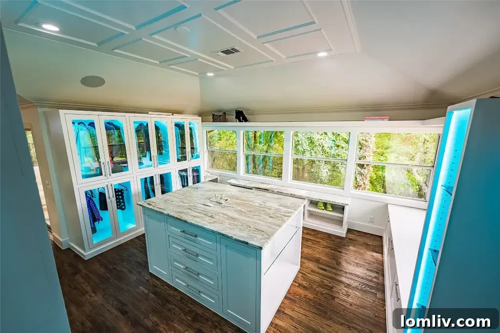 Colleyville Luxury: Homes That Redefine Grandeur 9 Custom bar area with six-panel glass windows offering stunning views at 7312 Hix Court