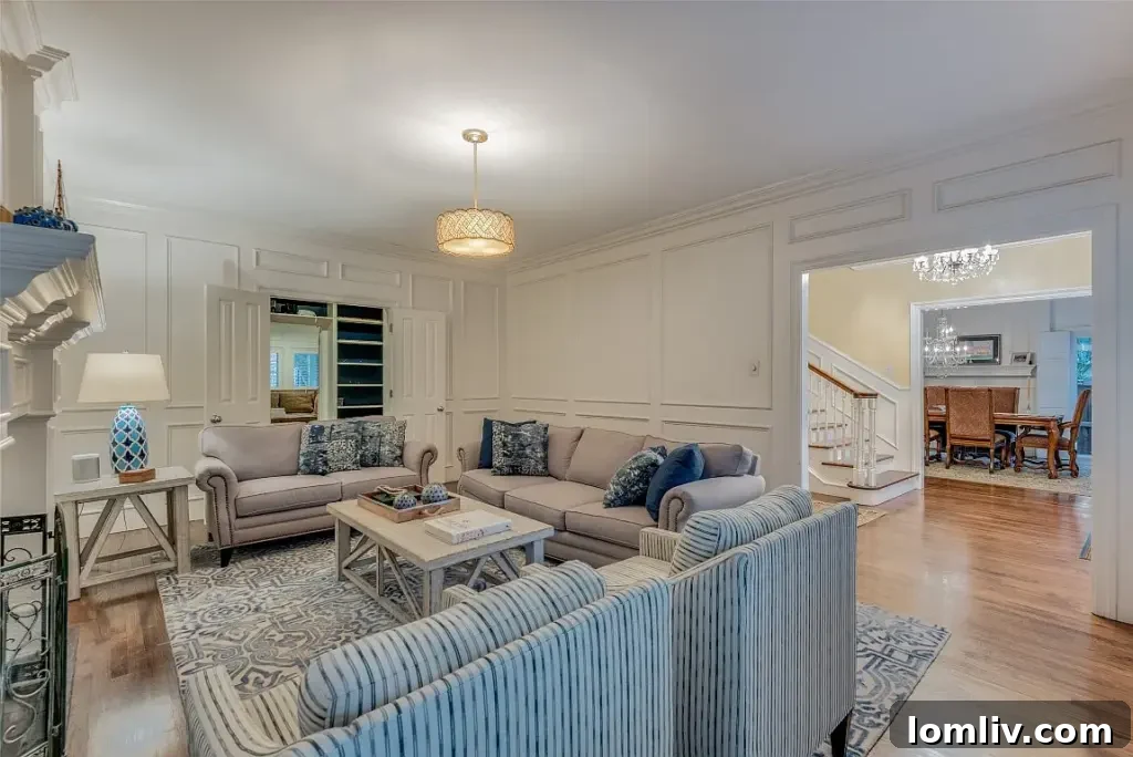 Spacious kitchen with large island and modern appliances