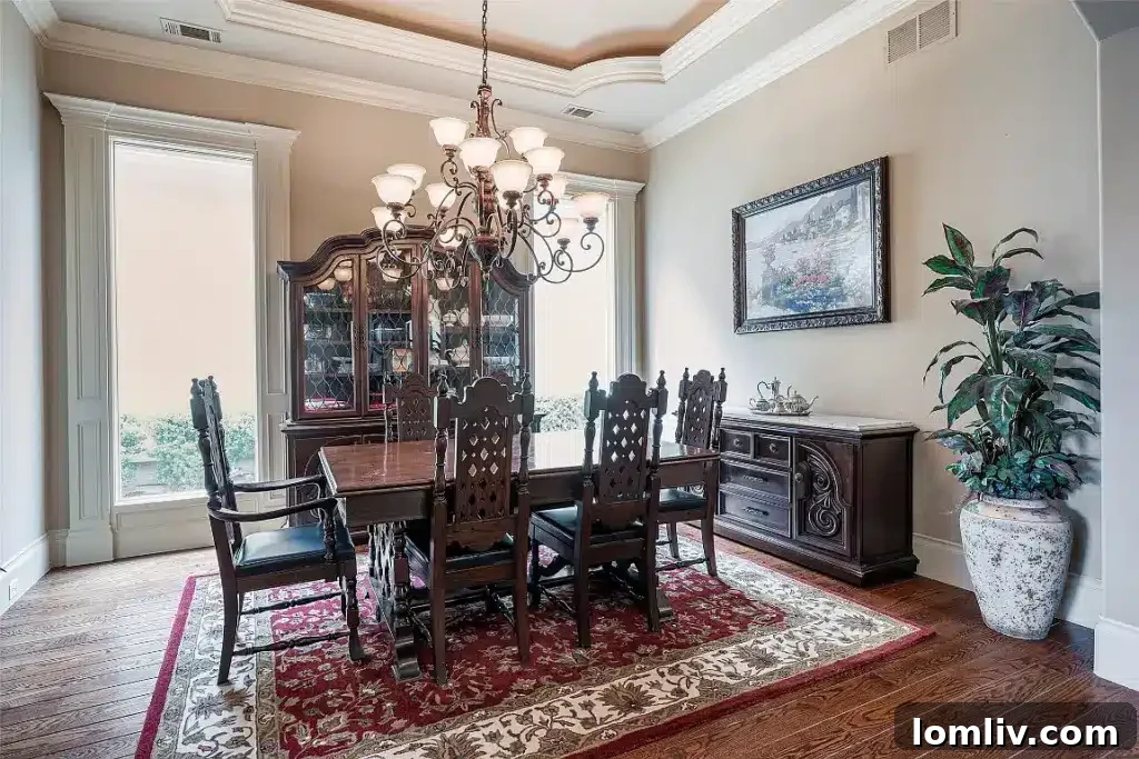 Luxurious primary bathroom with soaking tub and double vanity