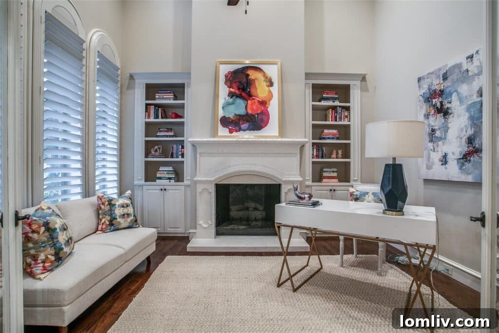 Spacious library or study perfect for an extensive book collection