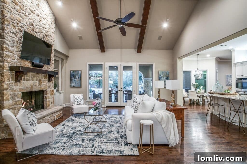 Dining area with a panoramic view of the custom swimming pool