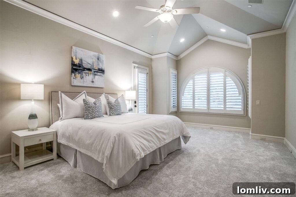 Opulent primary suite with spacious layout and elegant decor