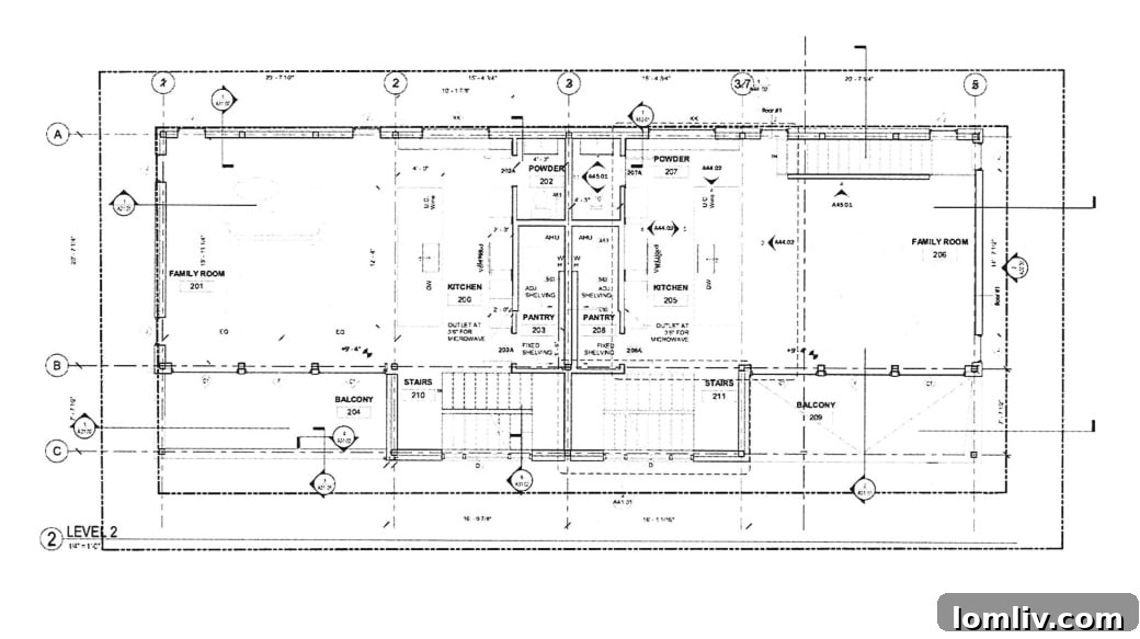 Blueprint detail showing the layout of 3512 San Jacinto
