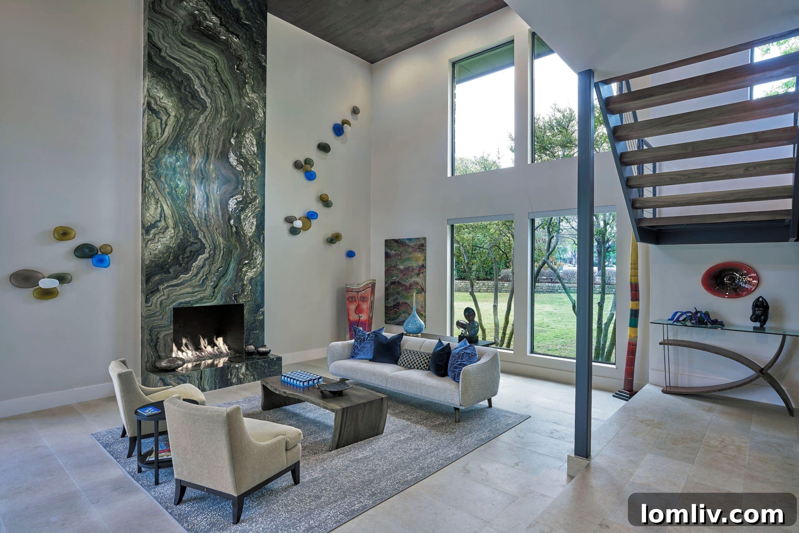 A renovated Las Colinas home featuring vibrant colors, patterns, and textures
