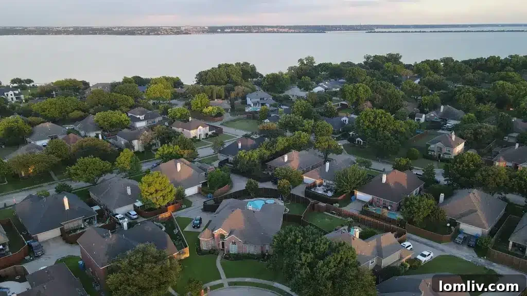 Rowlett, TX cityscape and lakeside view, highlighting a prime Dallas-Fort Worth suburb