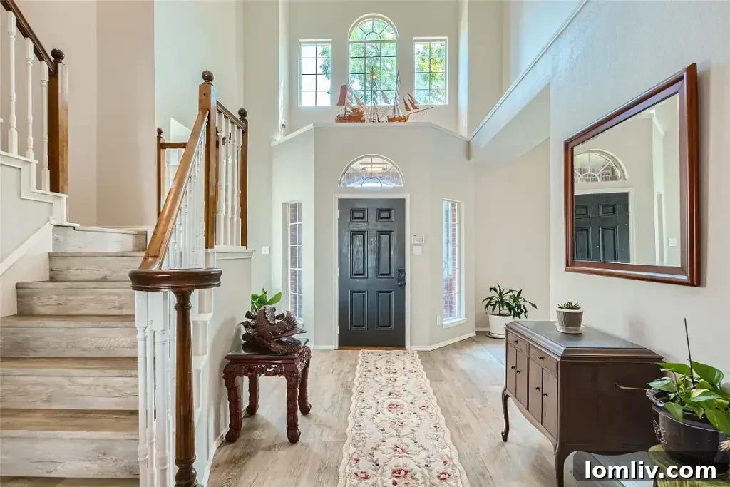 Grand entrance and spacious foyer of the Rowlett family home at 2709 Harborview Blvd.