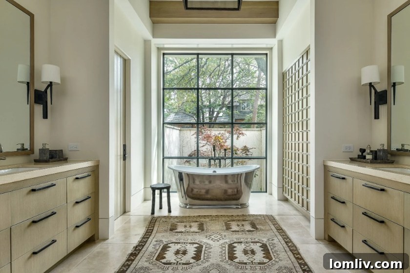Modern Spanish Revival bathroom with elegant finishes