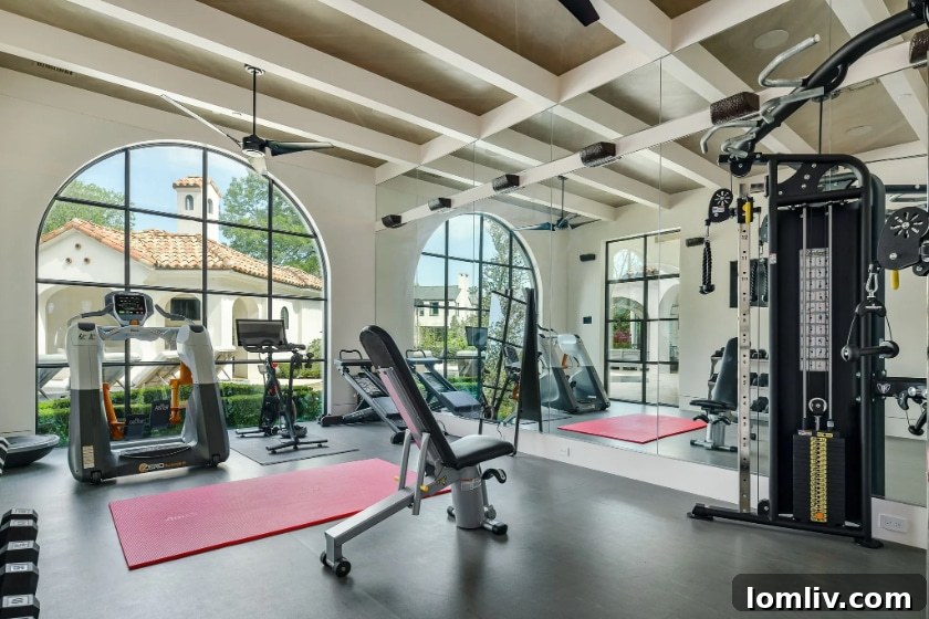 Luxury entertainment area in Modern Spanish Revival