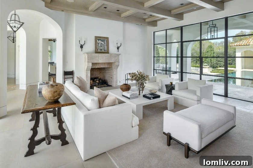 Interior details of a Modern Spanish Revival Dallas home