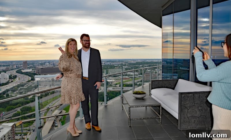 Guests arriving at Bleu Ciel for a high-profile luxury real estate event in Dallas