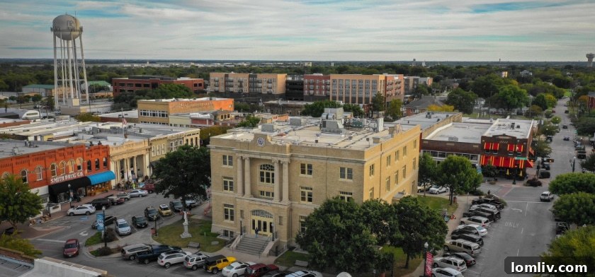 Downtown McKinney, a thriving Main Street America community, showcasing successful revitalization.