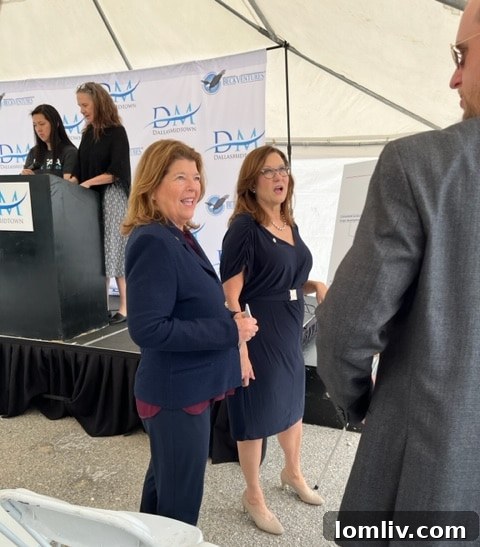 Council members Jaynie Schultz and Gay Donnell Willis at a public event in Dallas Midtown.