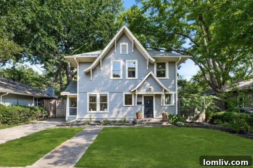 A charming Victorian home exterior at 5320 Victor Street in Dallas, showcasing its historic architecture and welcoming porch.