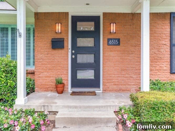 Fully renovated mid-century modern home exterior in Ridgewood Park, Dallas