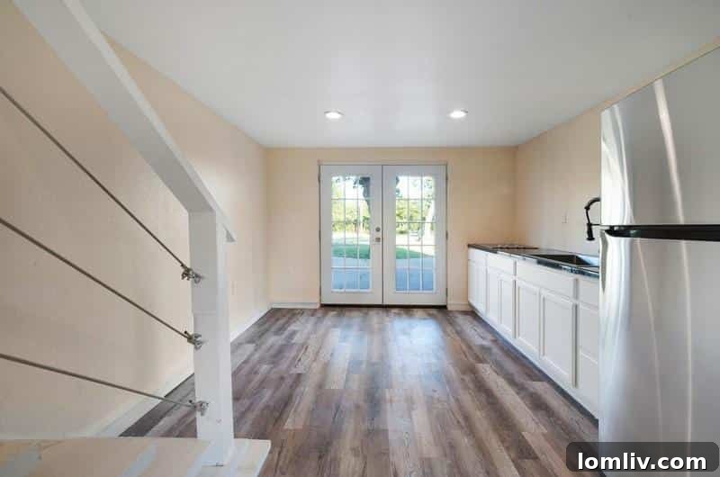 Two-bedroom guest apartment with kitchen