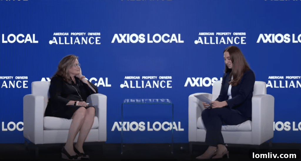 The Real Estate Council President and CEO Linda McMahon with Axios Dallas reporter Sami Sparber discussing the challenges in Dallas's housing market.