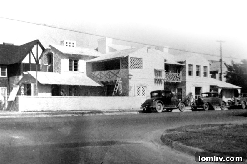 Historic photograph of the Dilbeck Ranch Duplex shortly after its completion in 1937