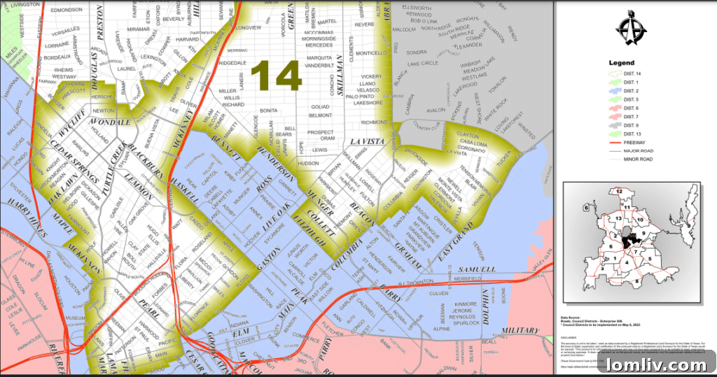 D14 Residents Obsess Over Short-Term Rentals, Not Stable Crime Rates 5 District 14 map Dallas