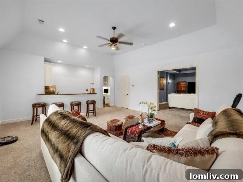 Home office or study with built-in shelves