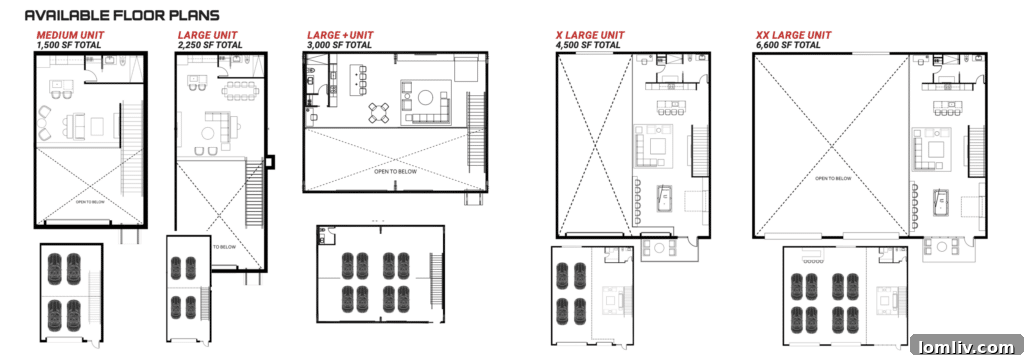 Choose one of five available sizes.