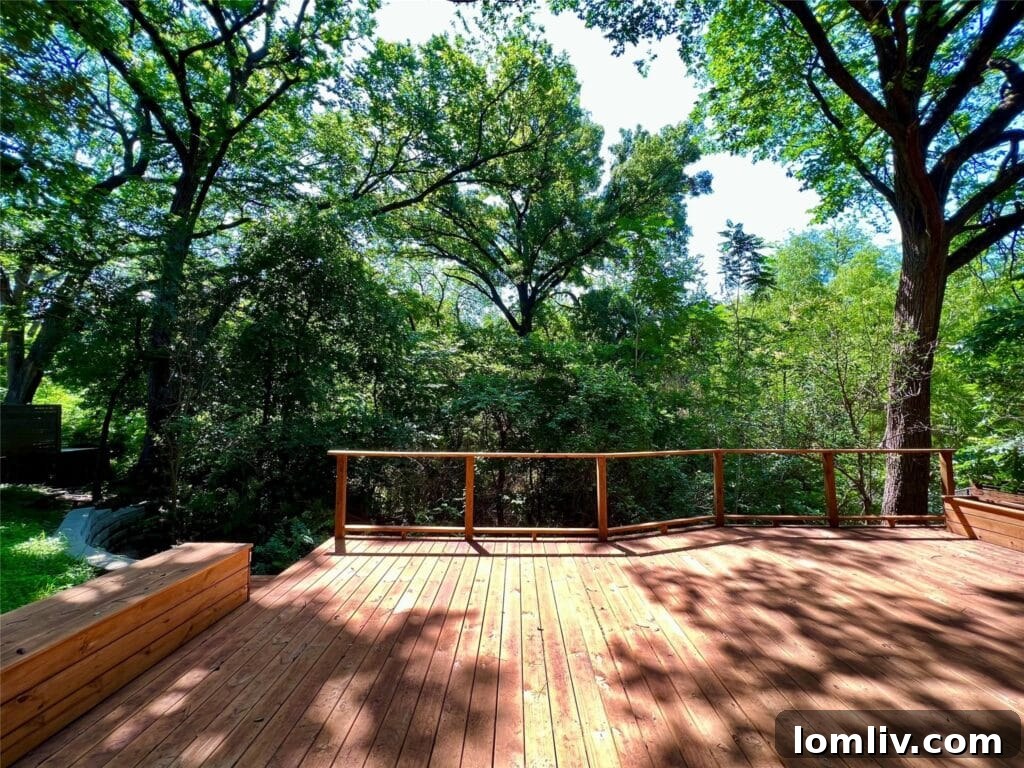 Spacious outdoor area showcasing the depth of the property and greenspace
