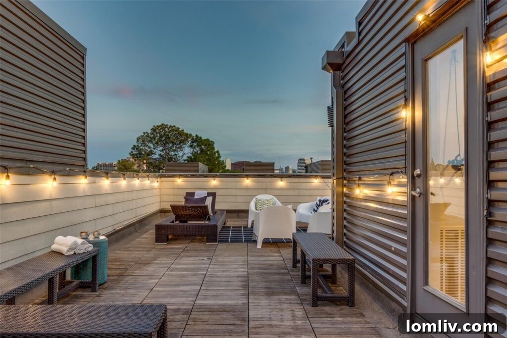 Luxurious primary bathroom with dual vanities and contemporary finishes in a Dallas condo