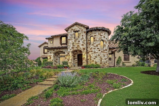 Luxury Mediterranean home exterior in Montserrat, Fort Worth